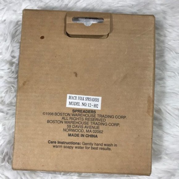 NWOT Set of 4 Boston Warehouse Beach Folk Stainless Steel Spreaders Knives - Picture 8 of 9